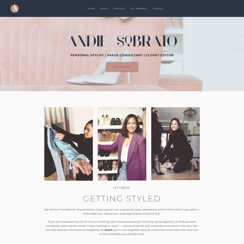 Work design with the title 'Andie Sobrato'