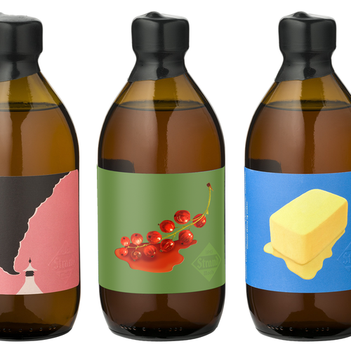 Alcohol label with the title 'Label design for Norwegian craft distillery'