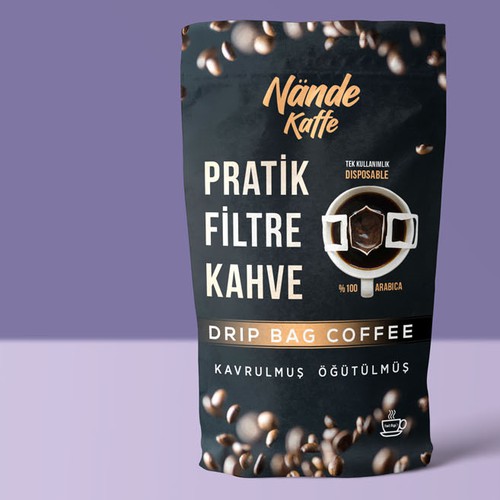 Art packaging with the title 'coffee packet'