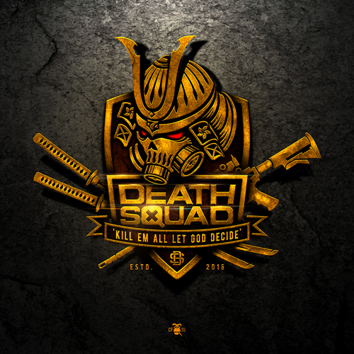 Samurai logo with the title 'Death Squad 'Kill em all let God decide''