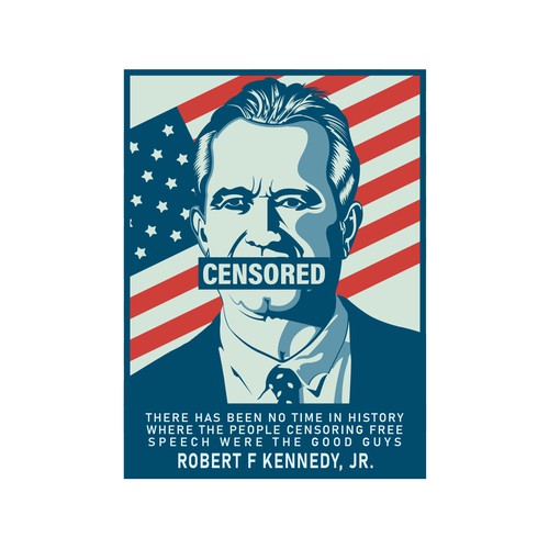 Typography artwork with the title 'ROBERT KENNEDY JR PRESIDENTIAL CAMPAIGN  T SHIRT DESIGN'