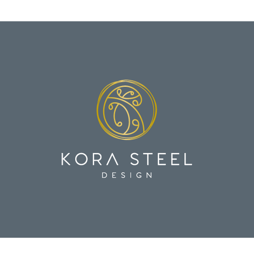 Abstract modern logo with the title 'Kora Steel Design'