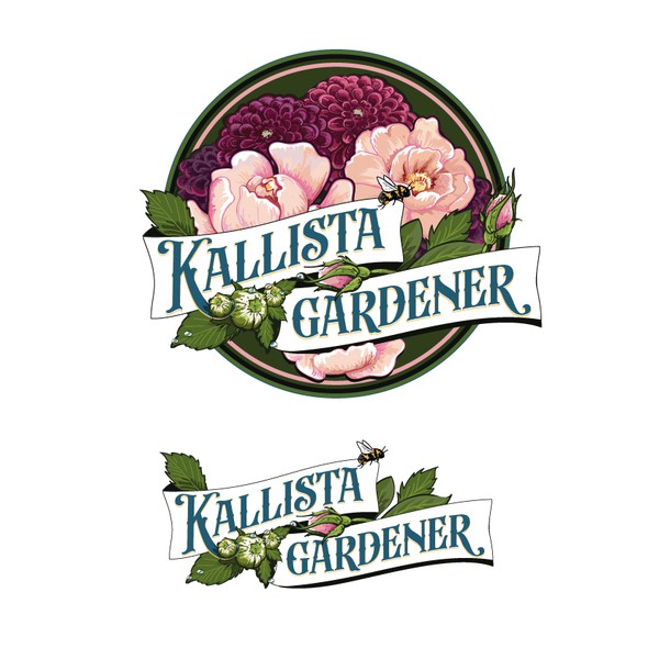 Nature logo with the title 'Kallista Gardener'