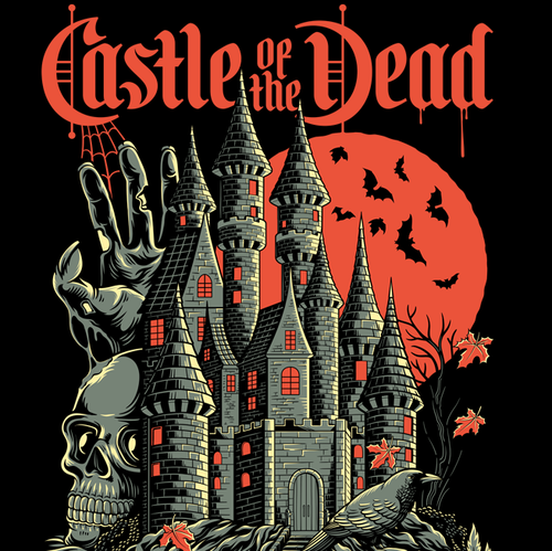 Horror t-shirt with the title 'Castle of the Dead'