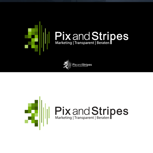 Stripes logo with the title 'Winning design for Pix and Stripes'
