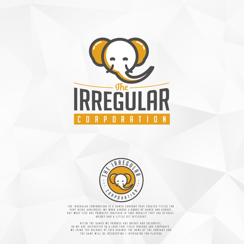 Elephant logo with the title 'The irregular logo'