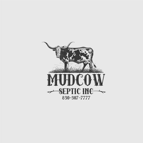 Authentic logo with the title 'Handmade cow logo'