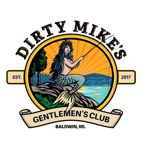 Mermaid t-shirt with the title 'Dirty Mike's Gentlemen's Club'