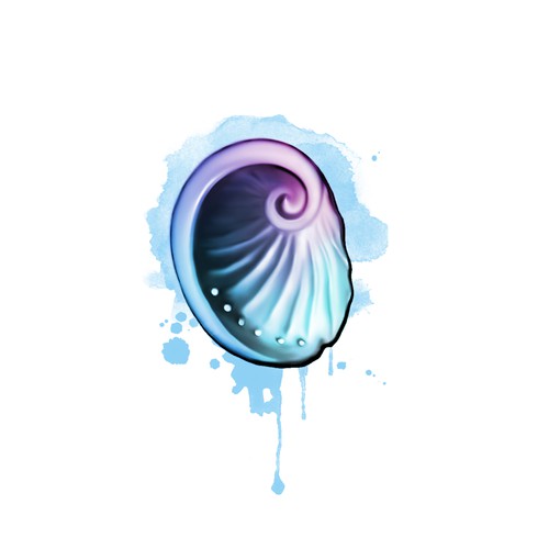 Shell design with the title 'Watercolor Abalone Shell '
