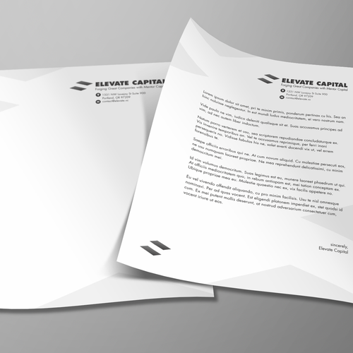 Letterhead design with the title 'letterhead design for Elevate Capital'
