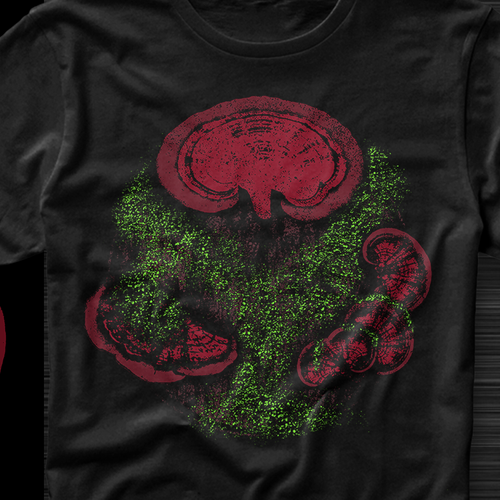 Tree t-shirt with the title 'Mushroom Reishi'