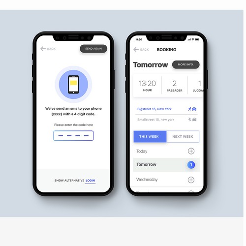 Taxi design with the title 'proposal'