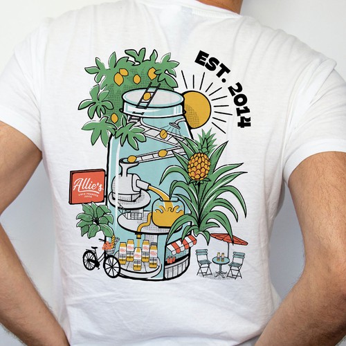 Organic artwork with the title 'Design for Allie's natural juices'