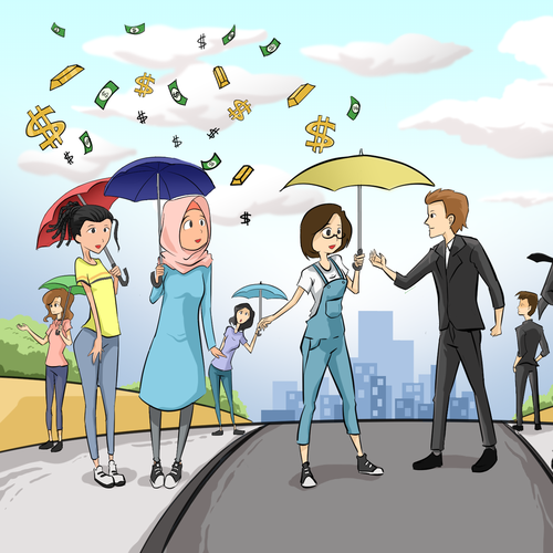 Manga design with the title 'illustration'