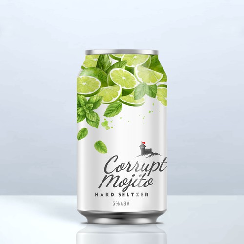 Can design with the title 'Hard seltzer Mojito can'