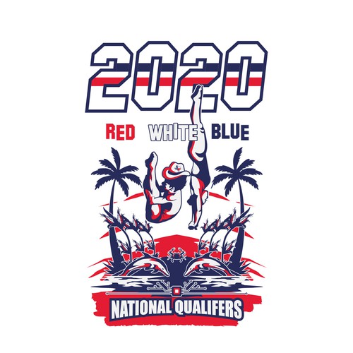 Diver logo with the title 'T-shirt design for Springboard Divers ages 5-18 attempting to qualify for Nationals'