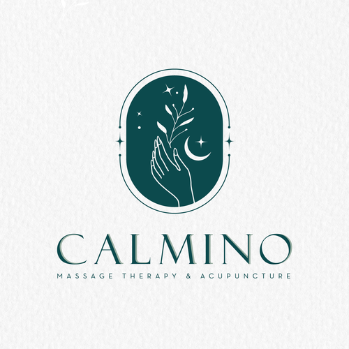 Massage brand with the title 'Calmino logo'