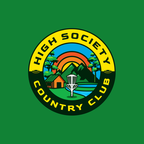 Country club logo with the title 'High Society Country Club'