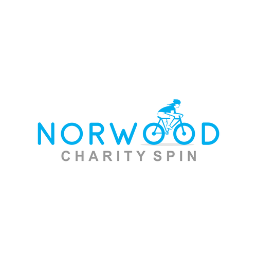 Bike logo with the title 'norwoon charity spin'