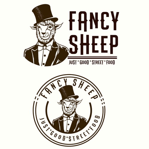 Street food logo with the title 'FANCY SHEEP '