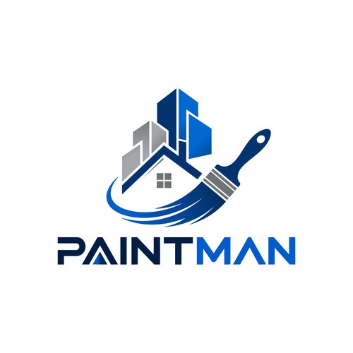 Paintbrush logo with the title 'Paintman Logo Design | Professional Painting & Home Renovation Branding'