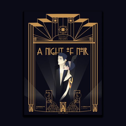 Noir design with the title 'Art Deco Style Poster'