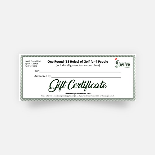 Voucher design with the title 'Gift Certificate'