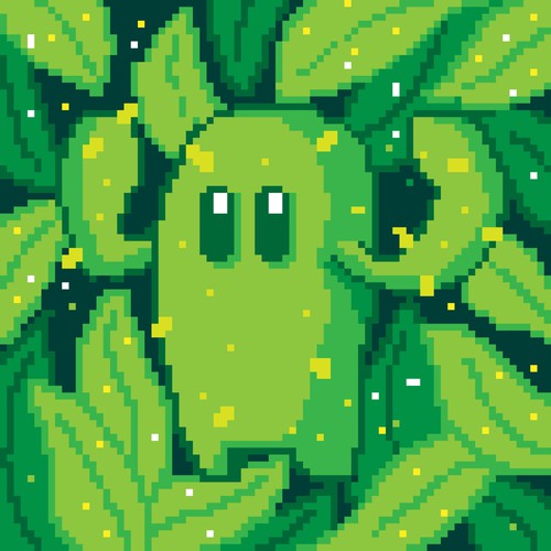 Gaming artwork with the title 'Cactus Design using Pixel Art style'