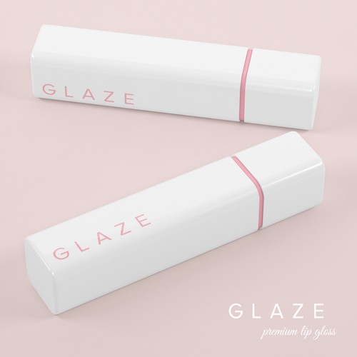 Packaging with the title 'Minimalist and chic lip gloss for GLAZE'