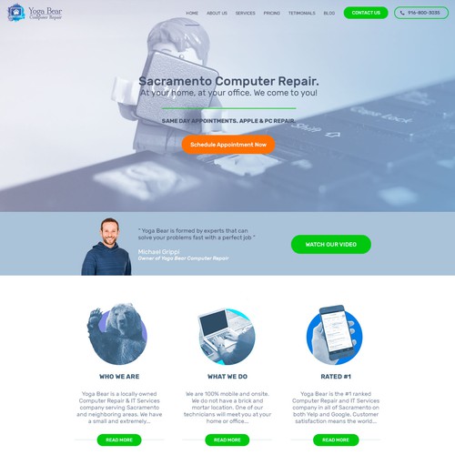 Site design with the title 'Design for Repair IT Company site'