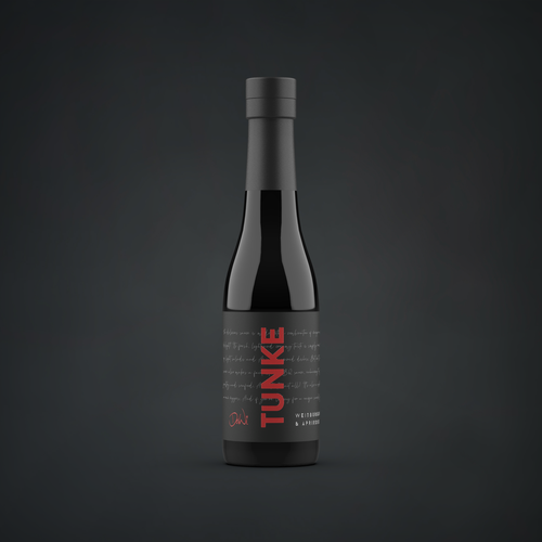 Food packaging label with the title 'Label for a delicious Wine BBQ sauce'