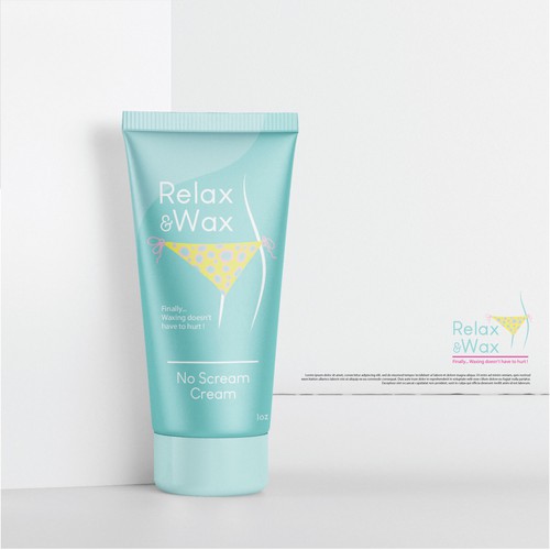 Tube packaging with the title 'Tube design for Relax $ Wax'