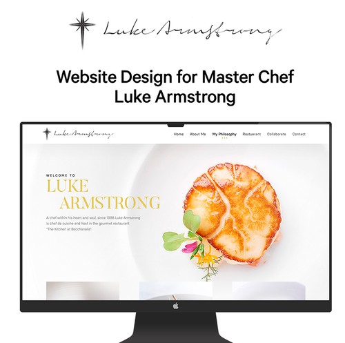 Restaurant website with the title 'Website Design for International Chef'