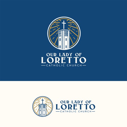 Catholic logo with the title 'Our Lady of Loretto - Catholic Church'