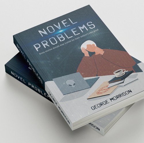 Comedy book cover with the title 'Novel problems'