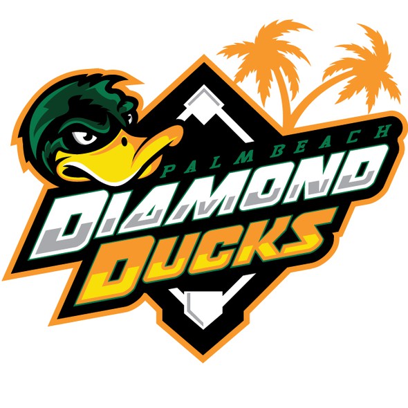 Athletic logo with the title 'duck baseball mascot'