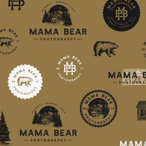 Bear face logo with the title 'Mama Bear'