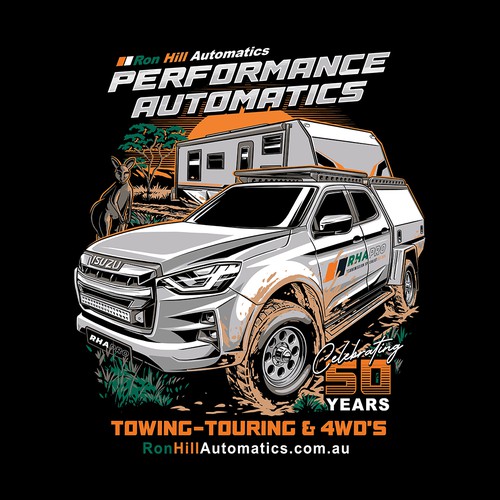 Off-road design with the title 'Sharp, Modern Work Polo & Merch Shirt Designs for a Performance Workshop'