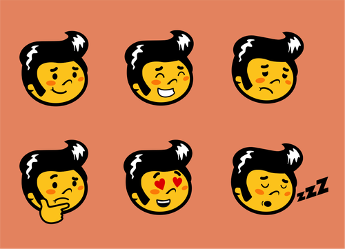 Yellow artwork with the title 'Rock n Roll Smilies '