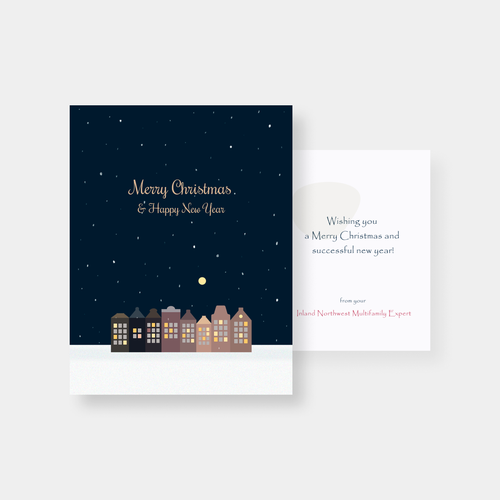 New Year's design with the title 'Christmas/New Year Card for Real Estate Business'