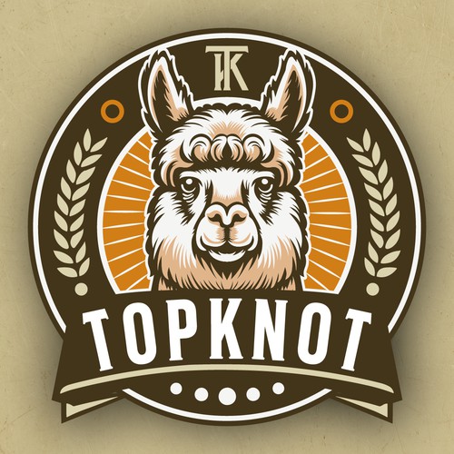 Llama logo with the title 'TOPKNOT'