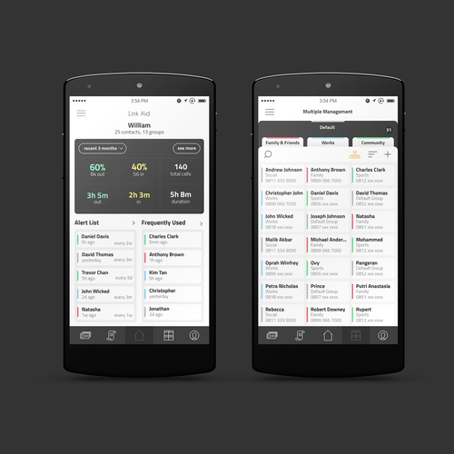 Contact design with the title 'Contact Management Apps'