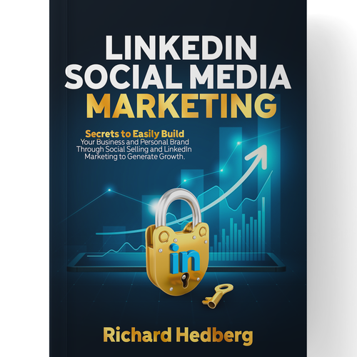 Marketing book cover with the title 'Design a book cover about LinkedIn social media marketing'