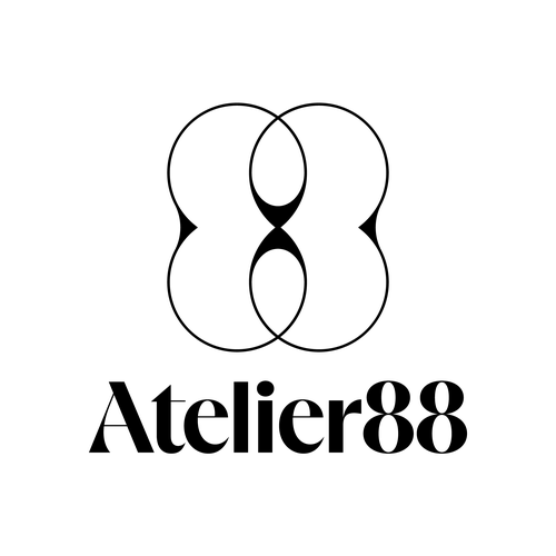 Brand with the title 'Atelier88 Logo and Visual Identity'