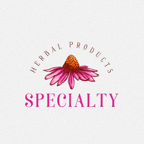 Pharmacy logo with the title 'Herbal products logo - echinacea'