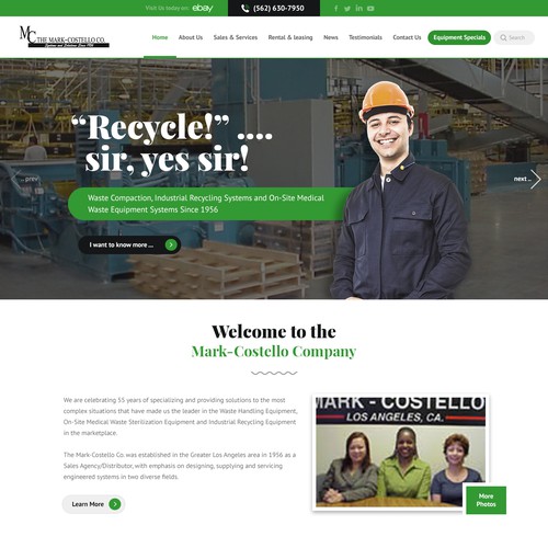 Industrial design website with the title &#39;Website for Waste Management business&#39;