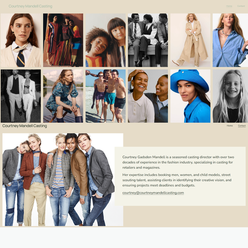 Model design with the title 'Website - Casting Director'