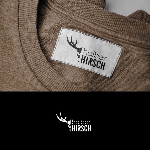 Mode design with the title 'halber Hirsch Mode Label'