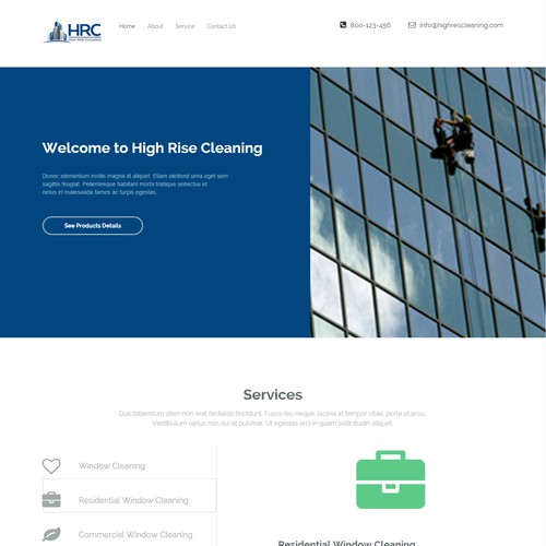 Cleaning website with the title 'Service Cleaning'