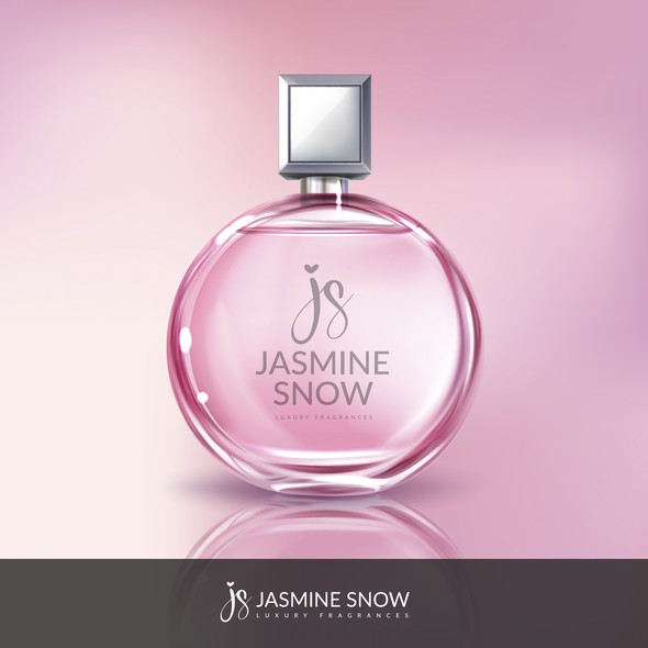 Perfume design with the title 'Jasmine Snow Luxury Fragrances Logo'
